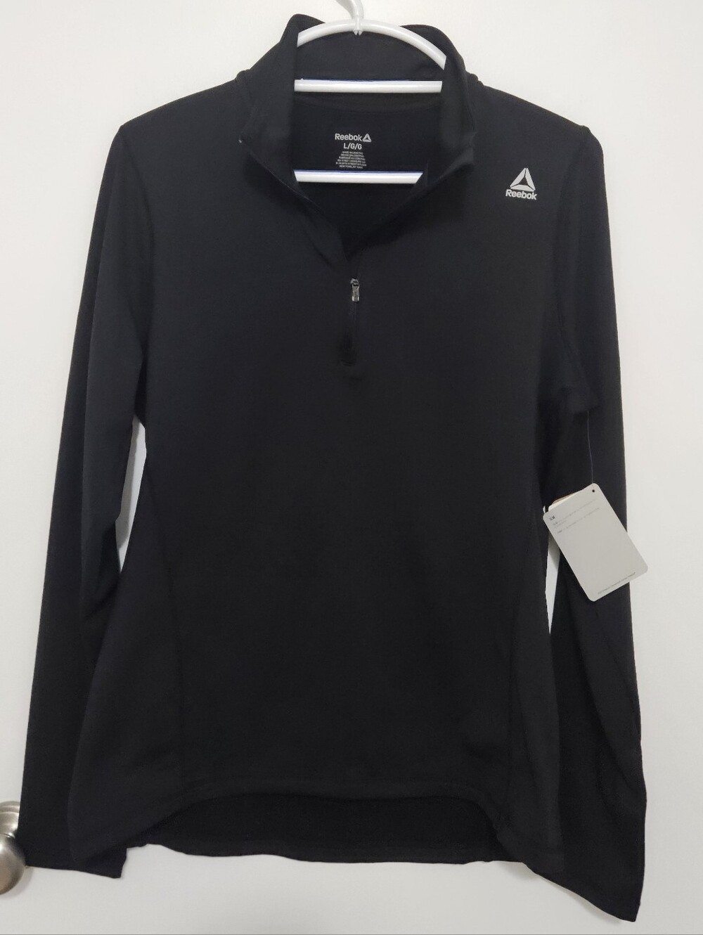 Reebok Black Quarter-Zip Athletic Pullover Size Large